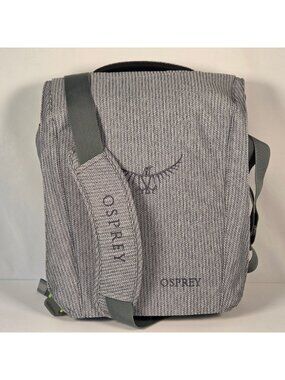 Osprey Nano Port Lightweight Travel Shoulder Tech Bag Gray & Green